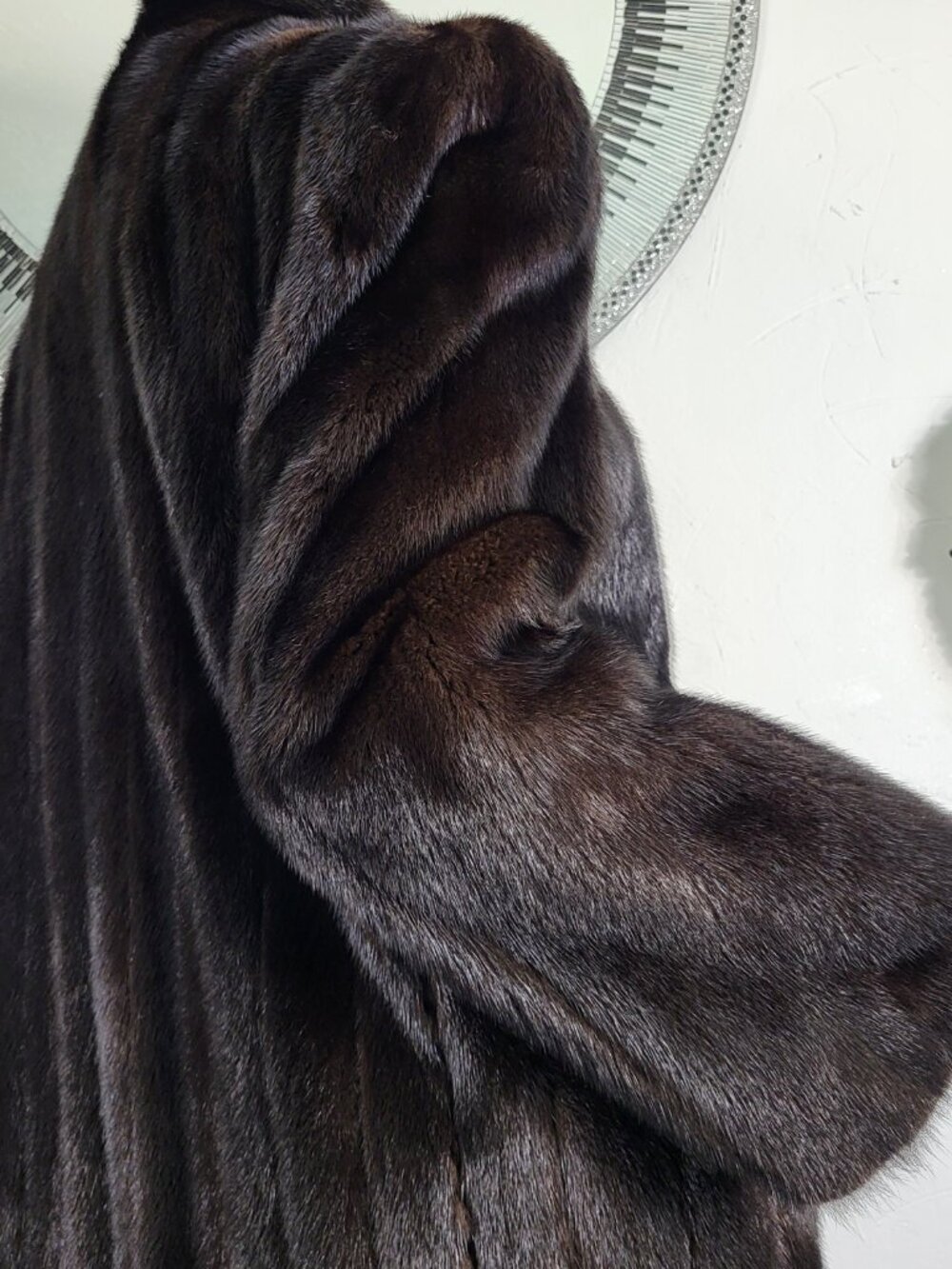 $5000 APPRAISAL~L~VINTAGE BROWN RANCH GENUINE REAL FULL LENGTH MINK FUR COAT - Picture 12 of 16